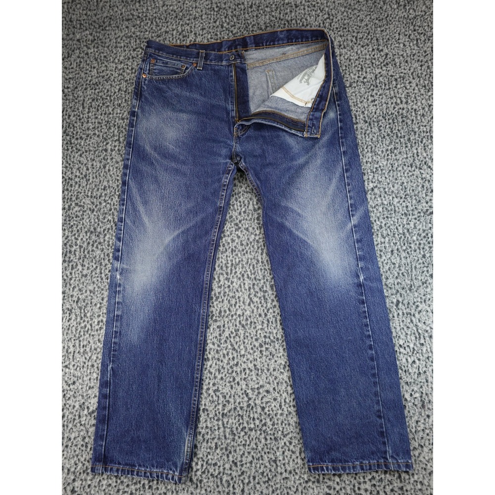 Levi's 505 Regular Fit Jeans Mens 40x32 Blue Medium Wash Straight Leg 00505-0216